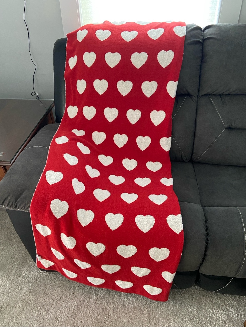 HTF Nicole Miller Home Valentines Day Heart Throw Blanket ~ 53"X69" Reversible
